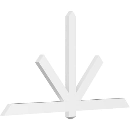 Ekena Millwork Kennewick Architectural Grade PVC Gable Bracket, 72"W x 39"H x 2"D x 4"F, 13/12 Pitch GBP072X39X0204KEN00